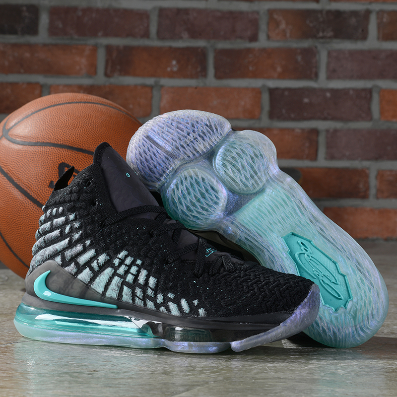 New Nike LeBron 17 Black Jade Blue Shoes